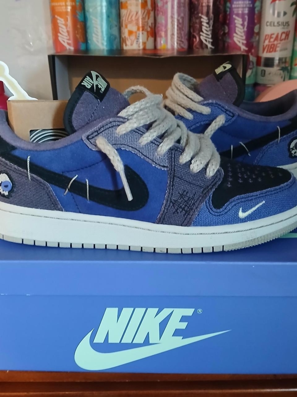 Zion Williamson Voodoo Alternate Purple Jordan 1 Lows Sz 4y Barley Worn